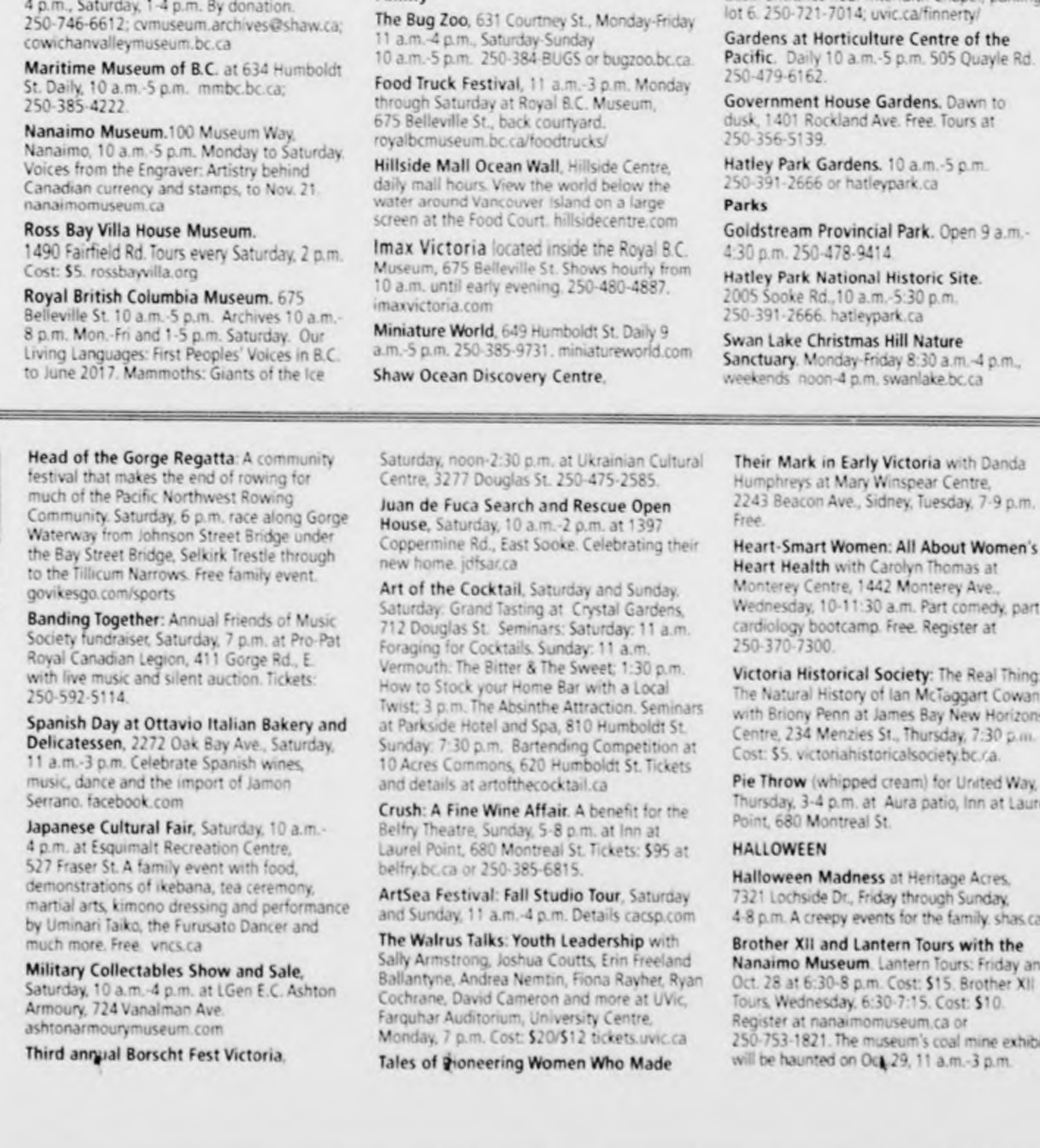 Scan of Times Colonist, page C11, 20 October 2016 — the catalogued article